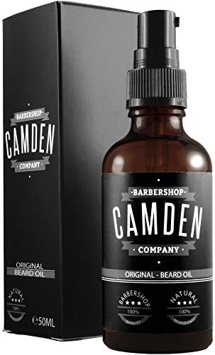 CAMDEN BARBERSHOP COMPANY -50ml- ‚ORIGINAL‘ Beard Oil, natürliche Bartpflege & frischer Duft, Bartöl mit Weichmacher-Wirkung