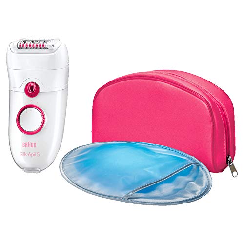 Braun Silk-épil 5 Young Beauty Epilierer 5185, mit Kühlhandschuh, weiß/himbeere