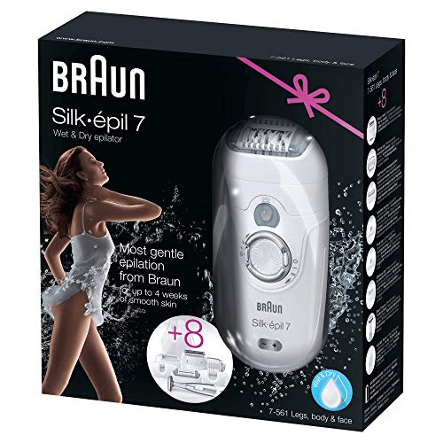 Braun Silk-épil 7 7-561 kabelloser Wet & Dry Epilierer/Epilation mit 8 Extras inklusive Bikinitrimmer